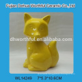 Brown ceramic fox figurine for home decoration